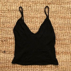 Brandy Melville black ribbed crop top